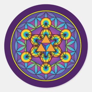 生命の花のMetatronの立方体Merkaba ラウンドシール