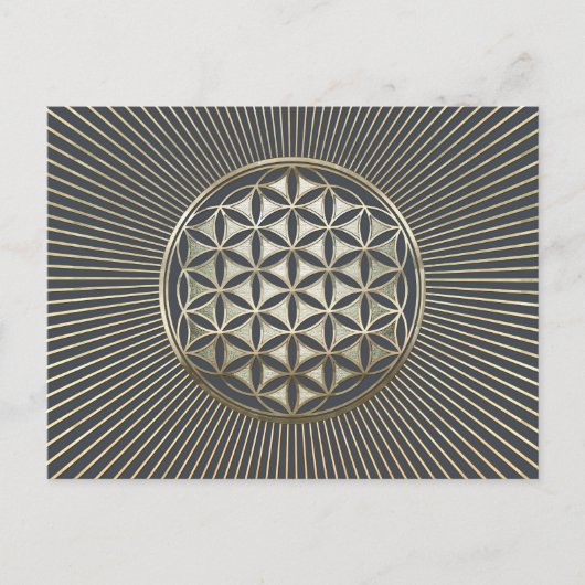 生命の花メタリックエンボス ポストカード (正面)