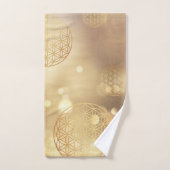 生命の花金ゴールド輝く バスタオルセット (ハンドタオル)