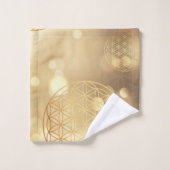 生命の花金ゴールド輝く バスタオルセット (ウォッシュタオル)