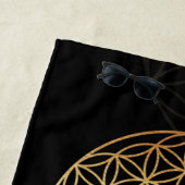 生命の花金ゴールド ビーチタオル (インサイチュ)