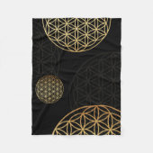 生命の花金ゴールド フリースブランケット (正面)