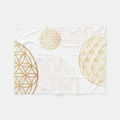 生命の花金ゴールド フリースブランケット (正面(横))