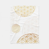 生命の花金ゴールド フリースブランケット (正面)