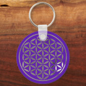 生命の花1 - シルバースタンプ | 紫 キーホルダー (正面)