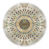 生命の花 – アワビの貝殻と真珠 セラミックノブ (正面)