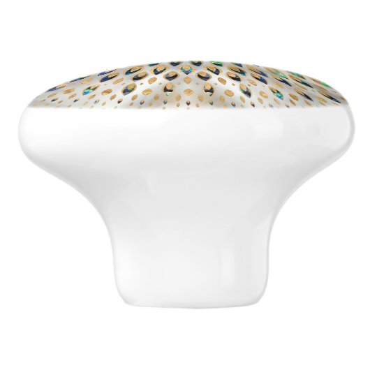 生命の花 – アワビの貝殻と真珠 セラミックノブ (側面)