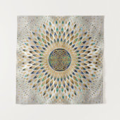 生命の花 – アワビの貝殻と真珠 タペストリー (正面(横))