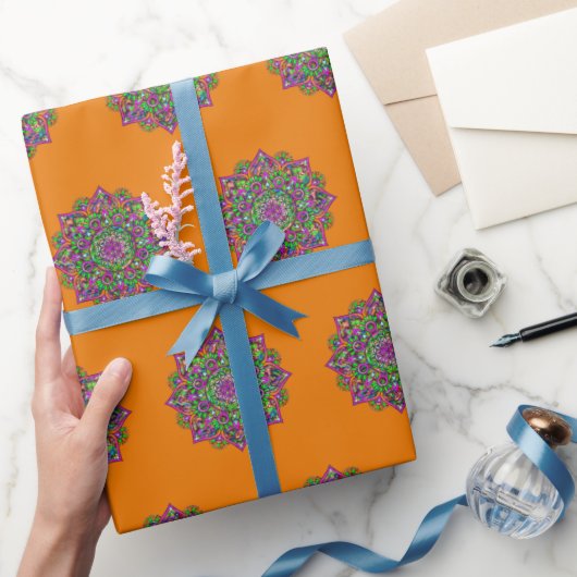 生命の花 - インドのマンダラ1 ラッピングペーパー (ギフト)