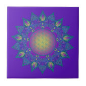 生命の花 - インドの曼荼羅 3 タイル (正面)