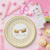 生命の花 & クラウン ウェディング ペーパープレート (パーティー)