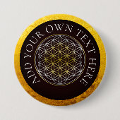 生命の花 - ゴールド シルバー 缶バッジ (正面)