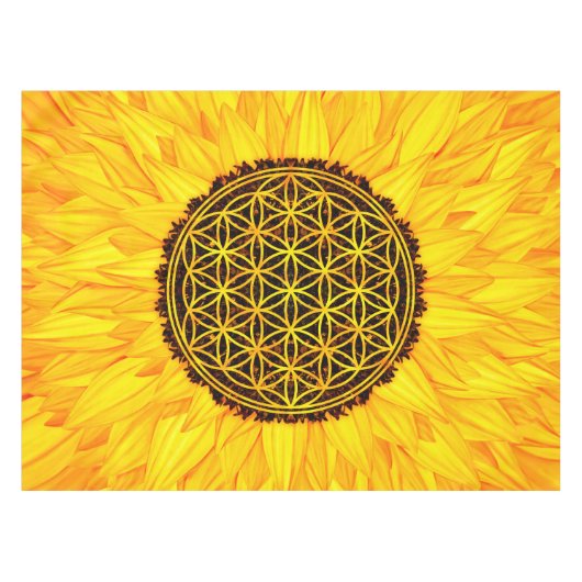 生命の花-ヒマワリ#1 テーブルクロス (正面(横))