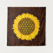 生命の花-ヒマワリ#2 タペストリー (正面(横))