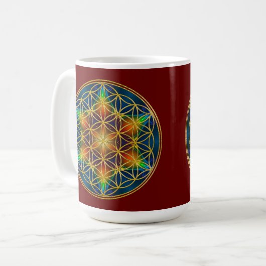 生命の花 - フラクタル・ブロッサム1 コーヒーマグカップ (正面左)