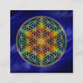 生命の花 - フラクタル ブロッサム 1 スクエア名刺 (正面)