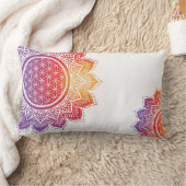 生命の花 |マンダラ |枕 ランバークッション (ブランケット)