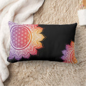 生命の花 |マンダラ |枕 ランバークッション (ブランケット)