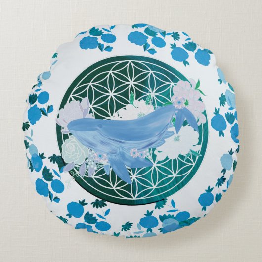 生命の花 ラウンドクッション (正面)