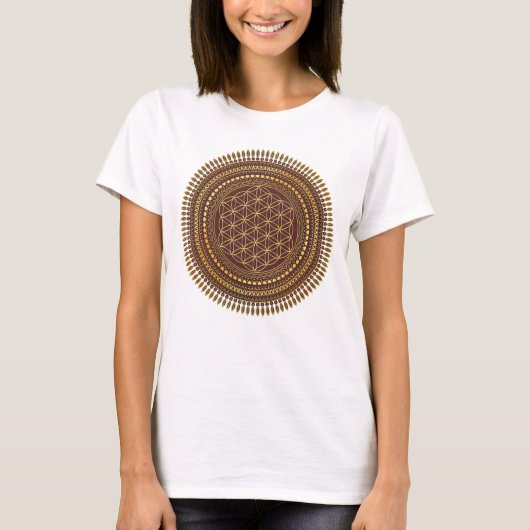 生命の花 - 先住民の曼荼羅3 Tシャツ (正面)