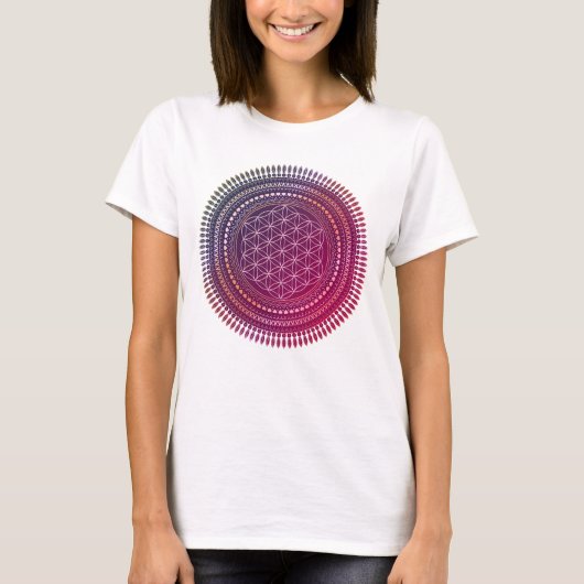 生命の花 – 土着マンダラ3a tシャツ (正面)