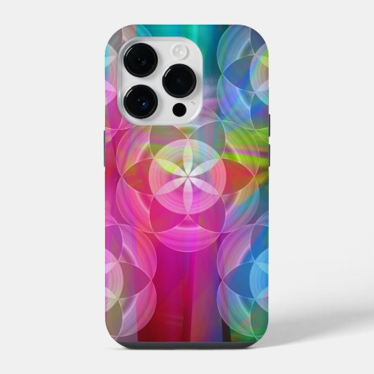 生命の花，幾何学模様 iPhoneケース (裏面)