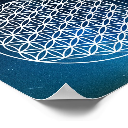 生命の花 – 神聖な幾何学的パターン – ポスター (角)