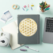 生命の花 - 聖なる幾何学シンボル ゴールド 1 シール (iPadカバー)
