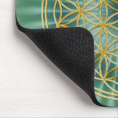 生命の花 |金ゴールド、大、緑 マウスパッド (コーナー)