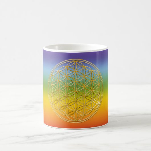 生命の花 |金ゴールド、小 コーヒーマグカップ (中央)