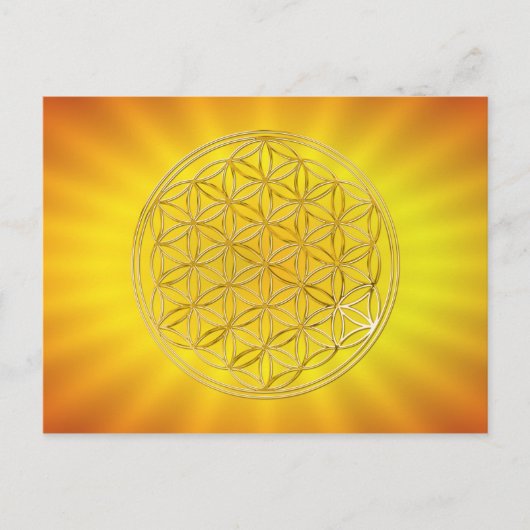 生命の花 |金ゴールド、小 ポストカード (正面)