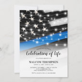 生命の薄いブルーライン記念のお祝い 招待状 (正面)