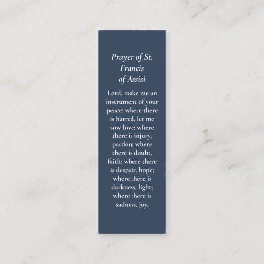 生命の記念お祝い絵画の祈りの言葉 コーリングカード (裏面)