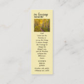 生命の記念賛美カードお祝い スキニー名刺 (裏面)