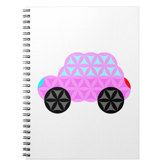 生命の車 – 神聖な形状A3.ピンク。 ノートブック (正面)