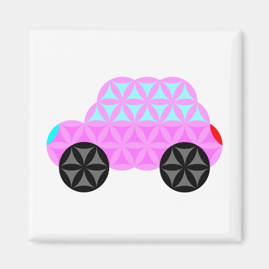 生命の車 – 神聖な形状A3.ピンク。 マグネット (正面)