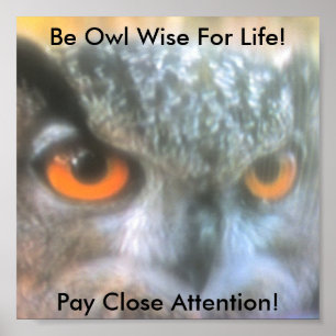 生命の間賢いフクロウがあって下さい! 、支払Clos… ポスター