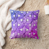 生命の青いピンクの紫色の花、おびえたジオメトリ クッション (ブランケット)