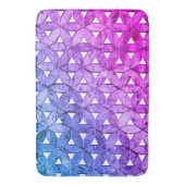 生命の青いピンクの紫色の花、おびえたジオメトリ バスマット (正面縦)