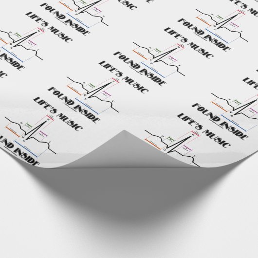生命の音楽によって見つけられる内部(ECG/EKGの心拍) ラッピングペーパー (角)