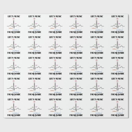 生命の音楽によって見つけられる内部(ECG/EKGの心拍) ラッピングペーパー (フラット)