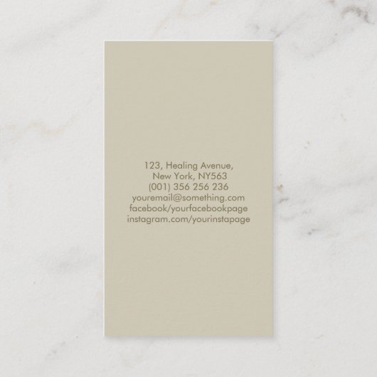 生命の黄金の種 名刺 (裏面)