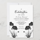 生命の黒く及び白いケシのお祝い 招待状 (正面)