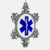 生命のEMTの星 スノーフレークピューターオーナメント (左)