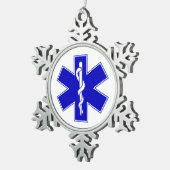 生命のEMTの星 スノーフレークピューターオーナメント (右)