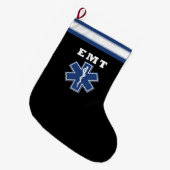 生命のEMTの星 ラージクリスマスストッキング (正面 (吊り時))
