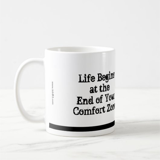 生命はあなたの心地よい地帯のマグの端に始まります コーヒーマグカップ (左)