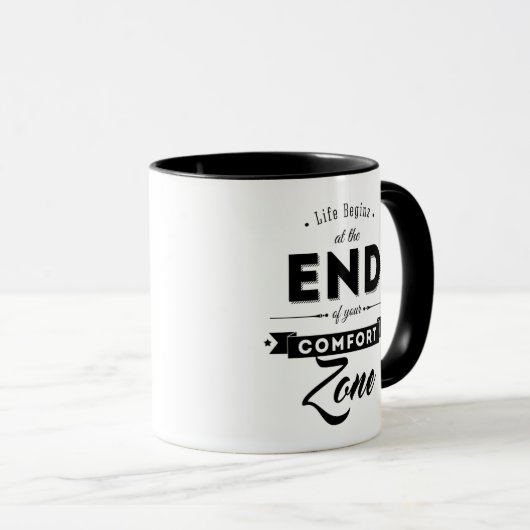 生命はあなたの心地よい地帯の終わりに始まります マグカップ (正面右)
