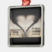 生命はあなた自身を見つけることについてハートのトルネードありません メタルオーナメント (左)