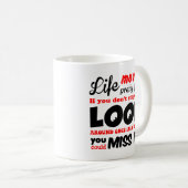 生命はかわいらしく速い引用文のマグを動かします コーヒーマグカップ (正面右)